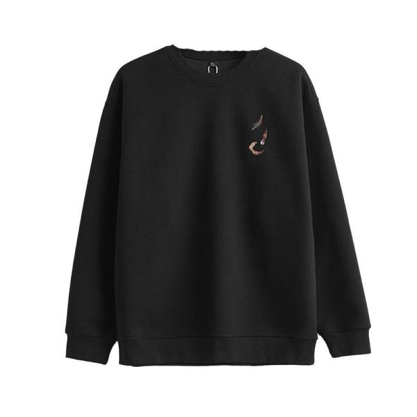 M-4XL トレーナー スウェット メンズ クルーネック 秋服 冬服 刺繍 葉柄 Tシャツ パーカー...
