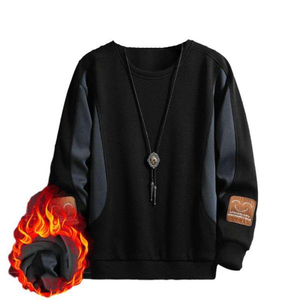 トレーナー 裹ボア 5XL スウェット 刺繍 メンズ クルーネック 春秋冬服 切り替え パーカー プ...