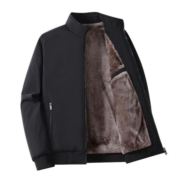 中年 ビジネスジャケット 裏起毛 メンズ 秋冬 ターンダウンカラー ショットコート 裏ボア 暖かい ...