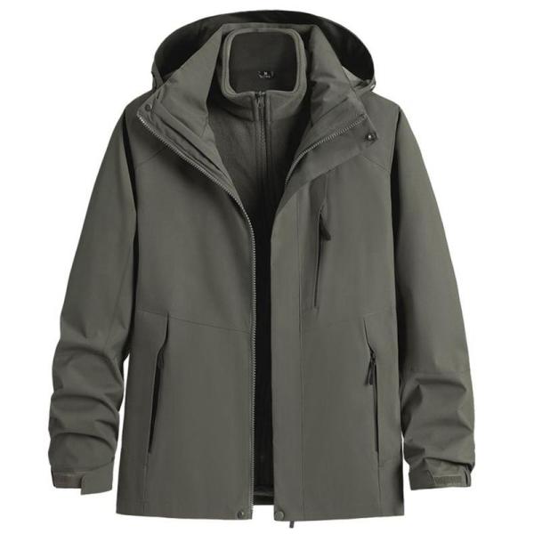 アウトドアジャケット メンズ 3in1 2点セット 多機能 マウンテンパーカー ソフトシェル L-7...