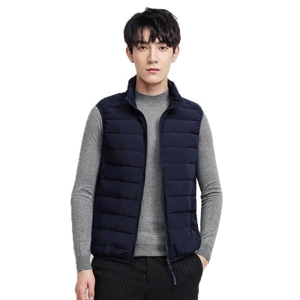冬服 メンズ アウターベスト ノースリーブ ダウンベスト 90ダウン入り ダウンジャケット ノースリ...