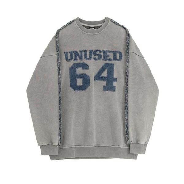 長袖tシャツ トレーナー 刺繍 ダメージ加工 プルオーバー メンズ ビンテージ クルーネック 大きい...