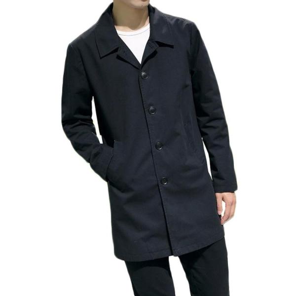 メンズ スプリングコート ハーフ丈 トレンチコート 無地 カッコイイ アウター ステンカラーコート ...