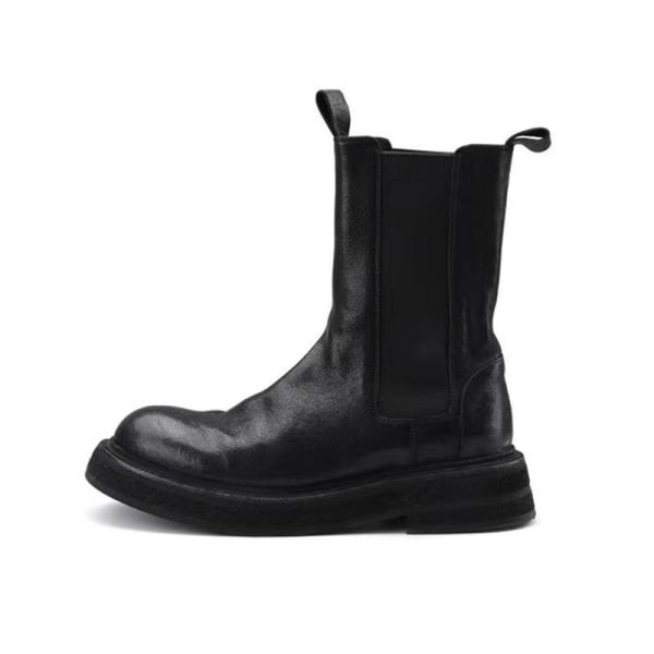 アンクル丈 ショートブーツ チェルシーブーツ 袴用ブーツ 秋冬 皮革 サイドゴア 細見え 安定感 レ...