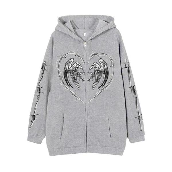 パーカー メンズ ジップアップパーカー レディース サブカルプリント トレーナー スウェット プルオ...