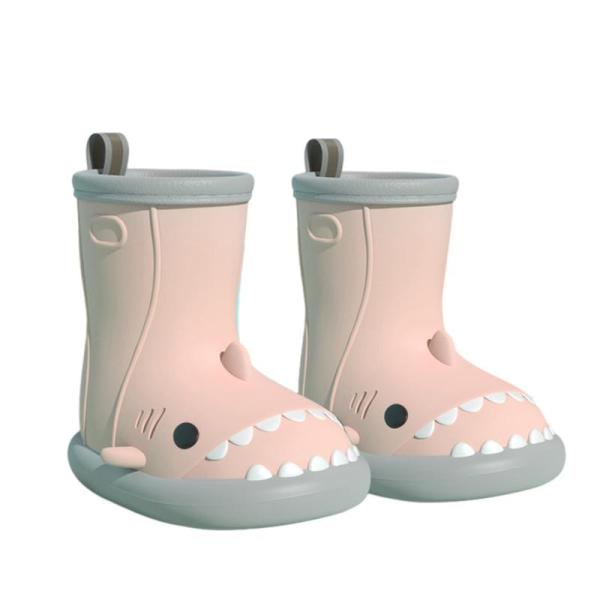 レインブーツ サメ PVC 可愛い ミドル丈 れいんしゅーず レディース 防水シューズ おもしろ 防...