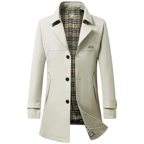 春秋 アウター メンズ スプリングコート ハーフ丈 トレンチコート シンプル 長袖 ジャケット 薄手...