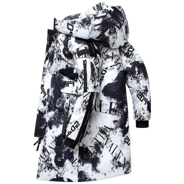 ダウンコート メンズ ロングコート 80％ダウン ダウンジャケット ロング丈 タートルネック フード...