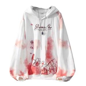 パーカー プルオーバー s-4xl 桜柄 花柄 グラデーション 刺繍 メンズ レディース フード付き 和柄 和風 ボア付き 長袖 秋服