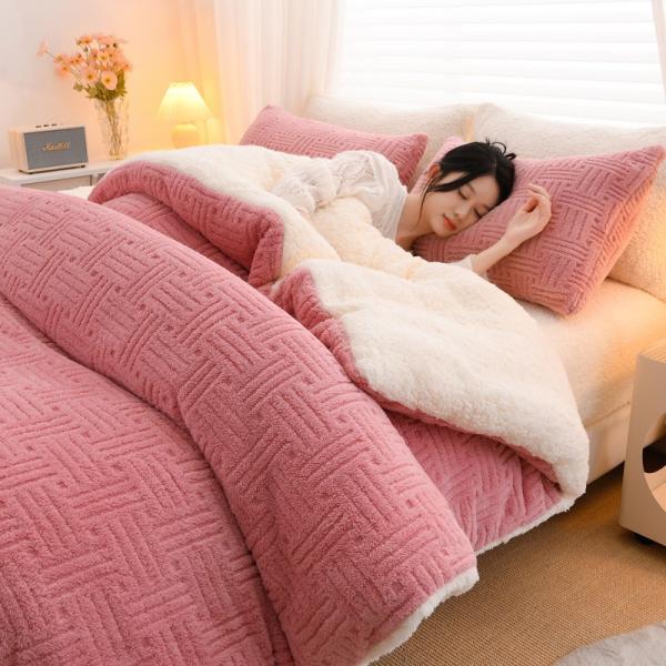 掛けふとん はだかけ布団 シングル ダブル シープボア調 ケーブル編み 厚手 秋冬用 掛け布団 保温...