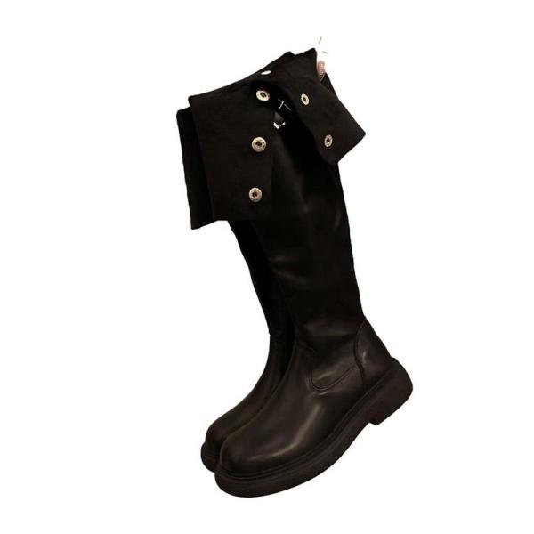 ロングブーツ ニーハイブーツ 秋靴 冬用 レディース プラットフォーム3cm 2way 2種履きやす...