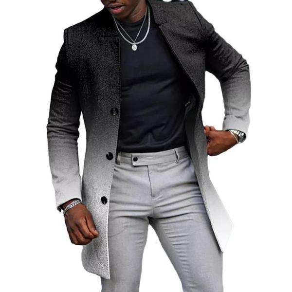 チェスターコート メンズ ラシャ 冬服 ロング トレンチコート グラデーション シングルブレスト 防...