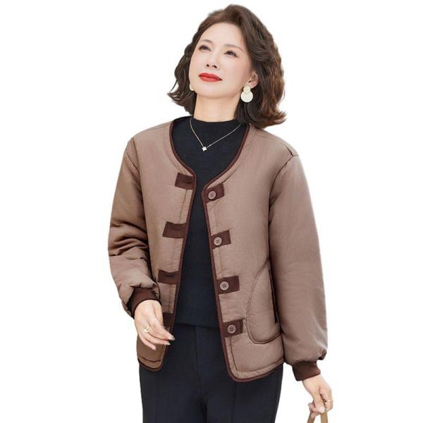 中綿ジャケット レディース 中綿入れ 長袖 前開き シニア お年寄り 婦人服 秋冬着 暖かい 厚手 ...