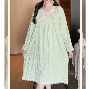 レースフリル ロングワンピース 長袖 姫系 ネ...の詳細画像1
