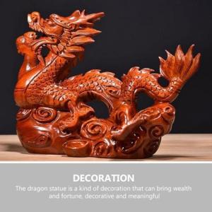 中国の龍 像 木製 風水 龍 置物 干支 龍 ...の詳細画像3