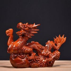 中国の龍 像 木製 風水 龍 置物 干支 龍 ...の詳細画像4