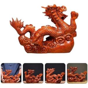 中国の龍 像 木製 風水 龍 置物 干支 龍 ...の詳細画像5