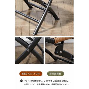 折りたたみ椅子 ラタン調 ガーデンチェア 背も...の詳細画像4