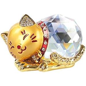 招き猫 置物 風水 水晶 クリスタル 猫 幸運 招き お願い ネコ ちゃん プレゼント 誕生日プレゼ...