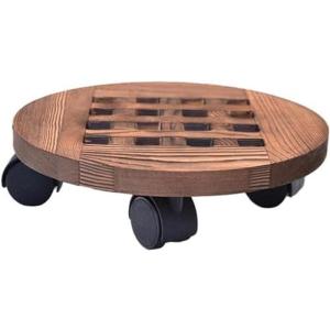 植木鉢台 木製 ストッパー機能付 鉢置台 キャスター付き 荷重量の80kg 可動式 花台 プランター...