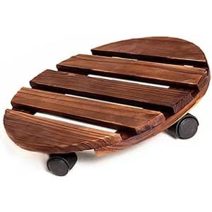 植木鉢台 木製 直径30センチ キャスター付き ストッパー機能付 鉢置台 花台 プランタースタンド ...