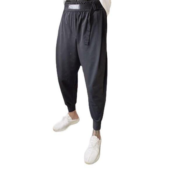 サルエルパンツ メンズロングパンツ チノパンツ 裾リブ ハイライズ スプライス 韓国風 おしゃれ カ...