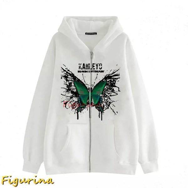 クールゴス パーカー レディース メンズ ジップアップパーカー サブカル プリント バタフライ柄 お...