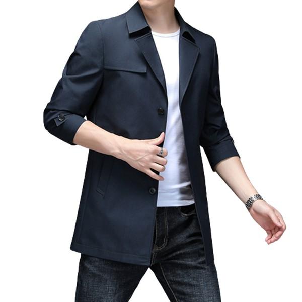 スプリングコート メンズ ジャケット 春 秋 無地 オシャレ アウター ビジネス カジュアル テーラ...