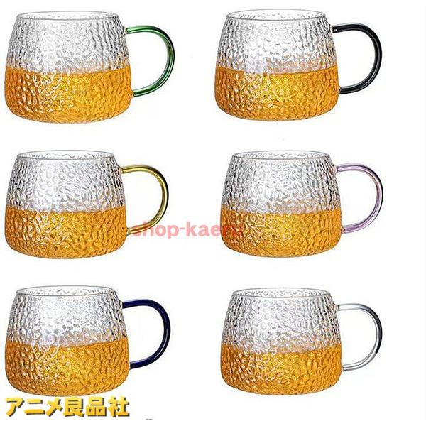 ガラスコップ 耐熱マグカップ タンブラー 耐熱 コーヒーカップ 取手付き おしゃれ シンプル タンブ...
