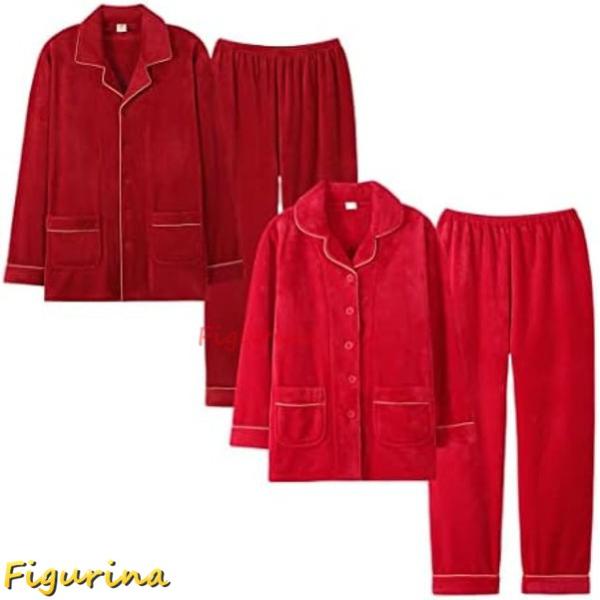 パジャマ メンズ ルームウェア レディース 上下セット 秋冬 前開き ふんわり 暖かい ポケット付き...