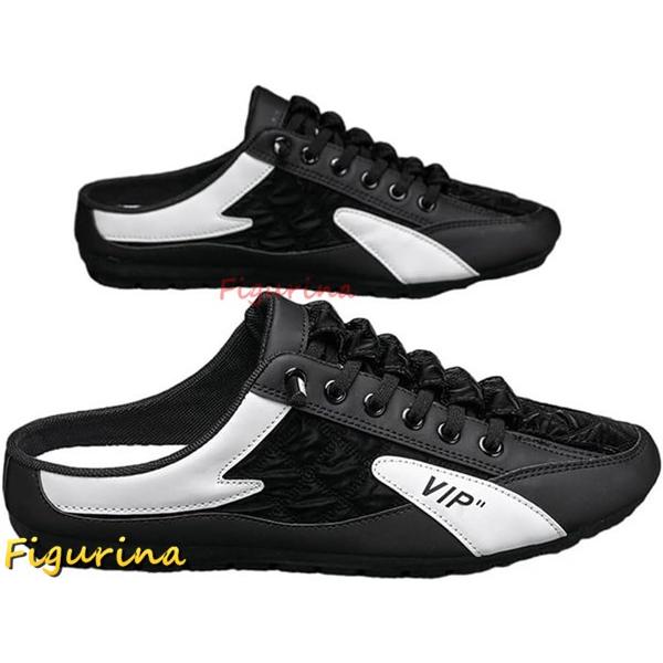 春夏 軽量 かかとなし スニーカー スリッポン メンズ キャンバスサンダル スリッパ カジュアル靴 ...