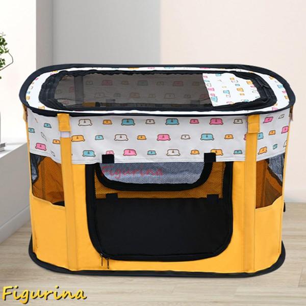 ペットサークル 折りたたみ メッシュサークル 犬猫兼用 長方形 80*60*55 猫の分娩室 犬ケー...