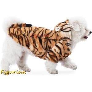 犬服 トラ 虎 秋冬 虎柄 ペット服 ドッグウェア コスチューム コスプレ ジャケット パーカー 秋 冬 フード付き ふわふわ 防寒着