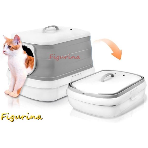 猫用トイレ本体 折りたたみ スコップ付き お出かけ猫トイレ 本体 収納簡単 コンパクト携帯ポータブル...