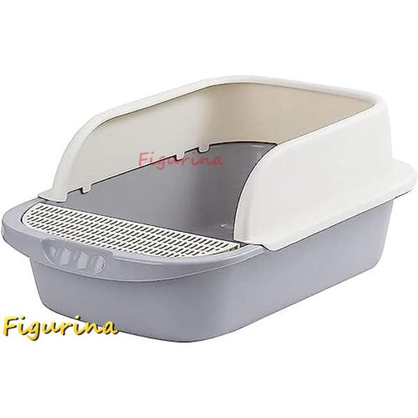 猫トイレ ネコトイレ 猫用トイレ本体 メガトレー 本体 グレー 猫用トイレ 本体 大きい猫 大きいト...