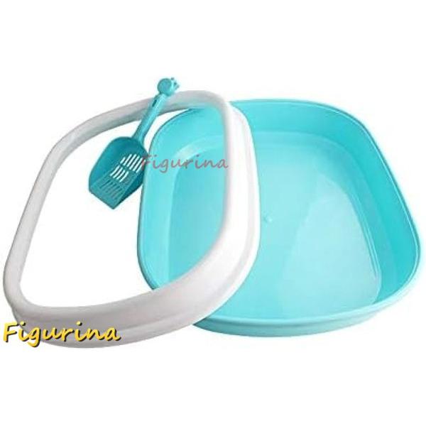 猫用砂箱ペット用品 猫のトイレボックス便器ペットトイレセミクローズ猫の便器ポータブルペット用品 猫ト...