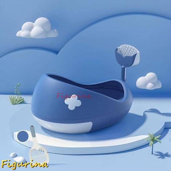 猫トイレ 猫用トイレ本体 オープンタイプ 大型 ハーフカバー 砂の飛び散り防止 壁高 子猫 大型猫 ...