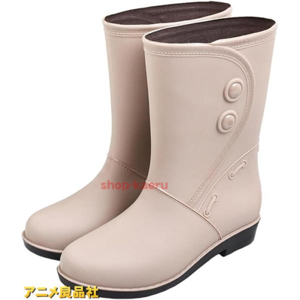 レインブーツ ミドル丈 レディース 防水シューズ レインシューズ ブーツ 雨靴 歩きやすい 防水 シ...