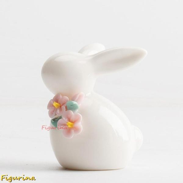 うさぎ 置物 風水 ねこ 置物 玄関 動物マスコットオブジェ 兎 オーナメント 置物 ミニサイズ 陶...