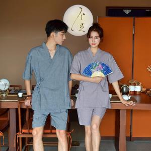 ルームウェア メンズ レディース 夏 綿 ペア...の詳細画像1