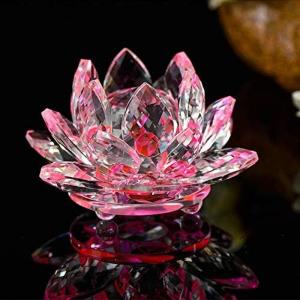 開運 クリスタルガラス 2点セット蓮 花 風水 ヒーリング 置物