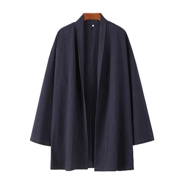 メンズ カーディガン 漢服 唐装 ロングスリーブ 禅服 無地 大きいサイズ 棉麻 チャイナ風 コート...