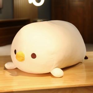 縫い包み 鶏 伏せる姿 丸い 円筒型 眠り枕 だきまくら ロングタイプ 長い ヘッドボード 腰当て 横向き寝枕 ネックピロー おもしろ