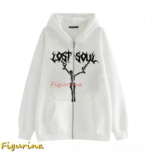 メンズ パーカー スカルプリント 長袖 トレーナー サブカル スウェット ジップアップ ゆったり ト...