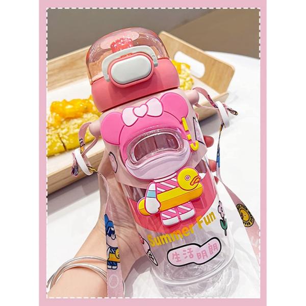 ウォーターボトル 子供用水筒 600ml キッズ 可愛い tritan素材 ケータイマグ ワンタッチ...