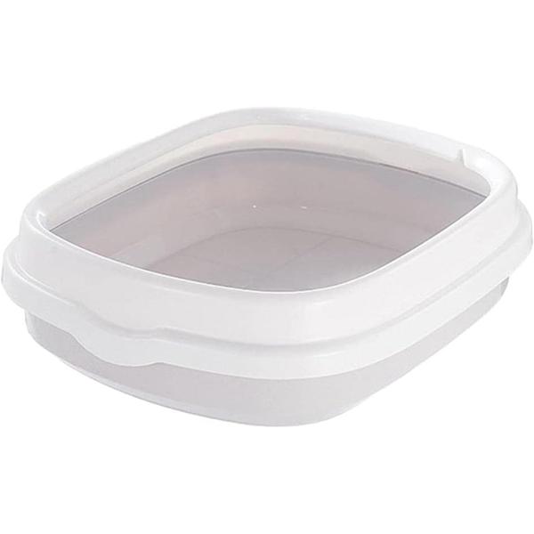 猫用トイレ本体 40*33.5*12cm オープントップ PP 砂の飛び散り防止 子猫用フード付きト...