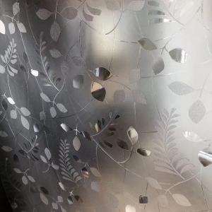 目隠し すりガラスフィルム 葉柄 窓ガラスフィルム uvカット 遮光 貼ってはがせる ガラスシール 水で接着 貼り直し可能 インテリア