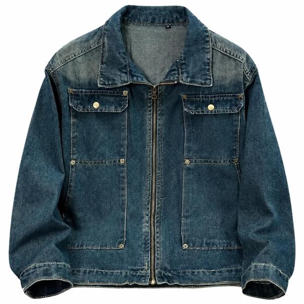 デニムジャケット レディース ゆったり 体型カバー オーバーサイズ ジップアップ アウター カジュア...