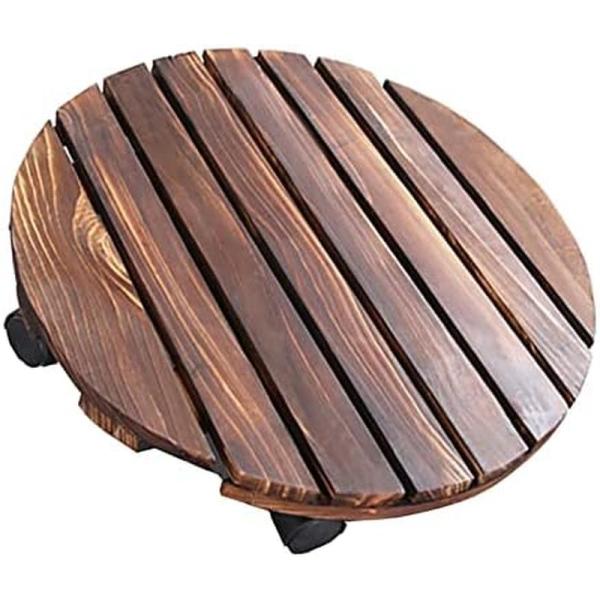 植木鉢台 木製 直径25センチ 4個キャスター付き ストッパー機能付 鉢置台 花台 プランタースタン...