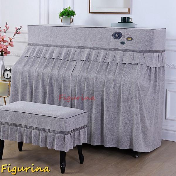 ピアノカバー フルカバー アップライトピアノカバー 綿麻 2点セット おしゃれ ピアノ掛け 遮光 防...